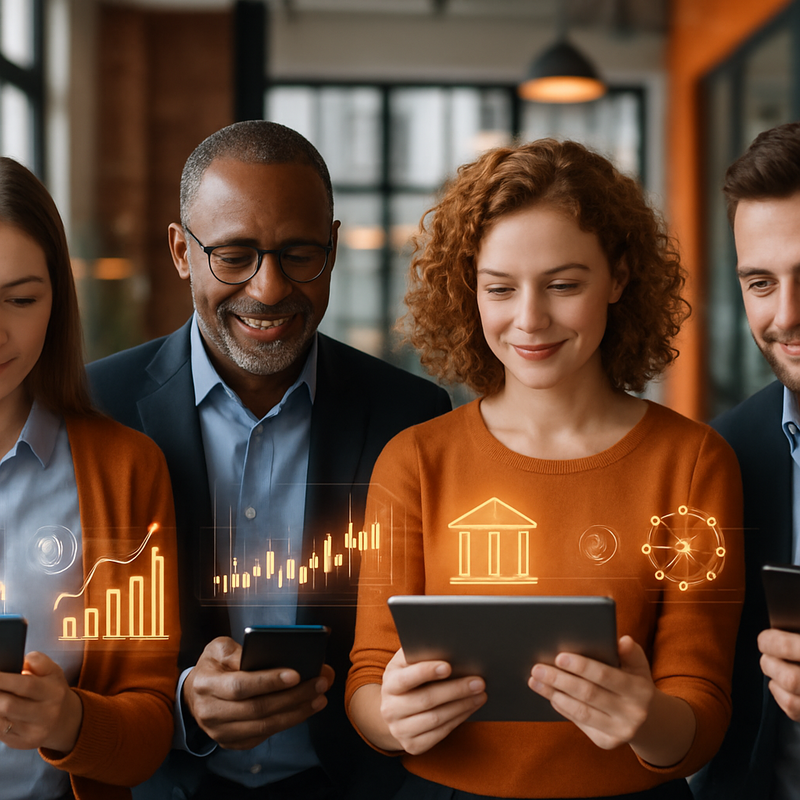 Mensen gebruiken smartphones voor digitaal bankieren met AI-analytics in Nederland