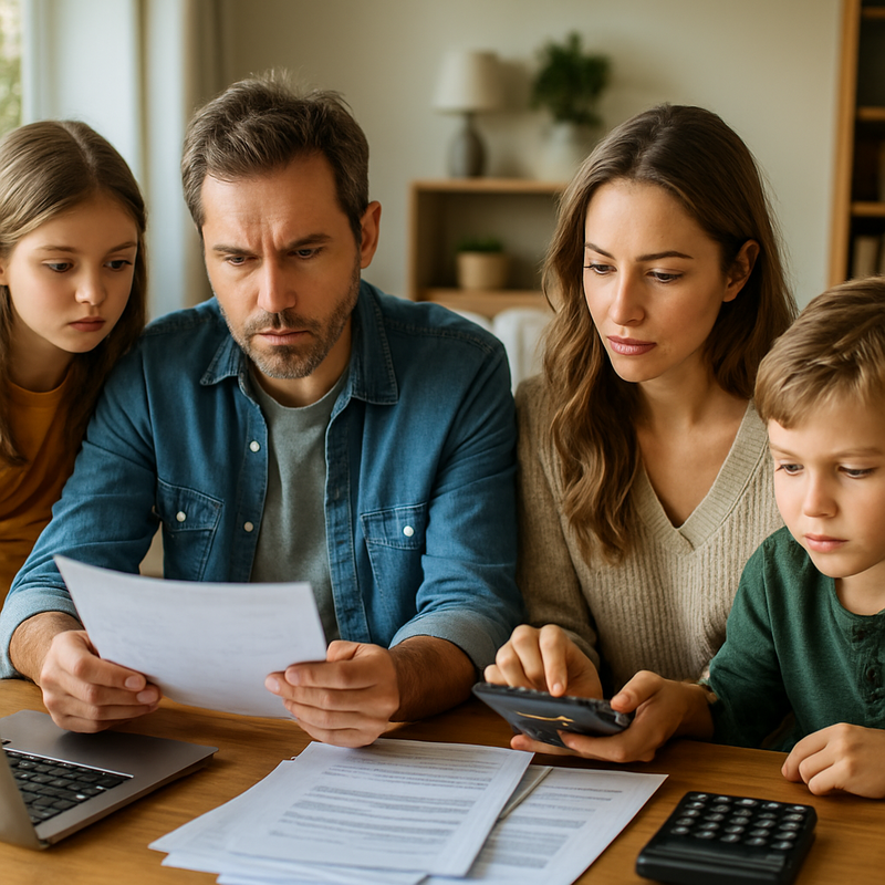 Nederlandse familie bekijkt budget en bespaarmogelijkheden thuis in 2025