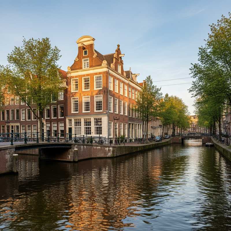 Historisch Amsterdams grachtenpand met traditionele gevel aan de Lindengracht