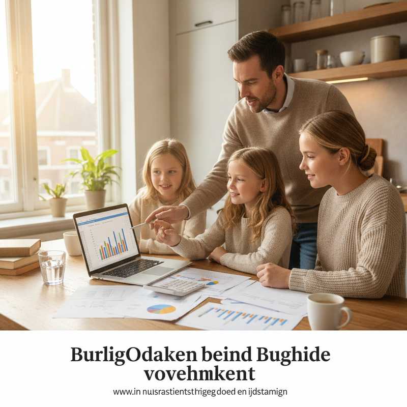 Nederlands gezin aan keukentafel met laptop en budgetberekeningen